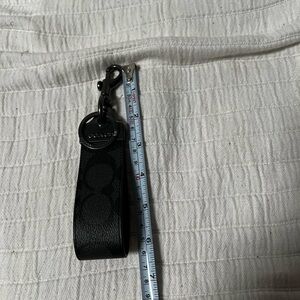 Coach Signature Black Leather Key Holder